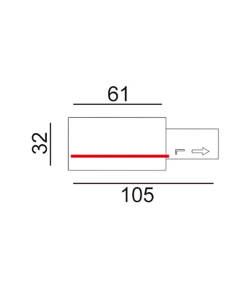 3 Wire 1 Circuit Universal Tracks, Connectors, End Cap & Live End - Live End (Right) BLACK