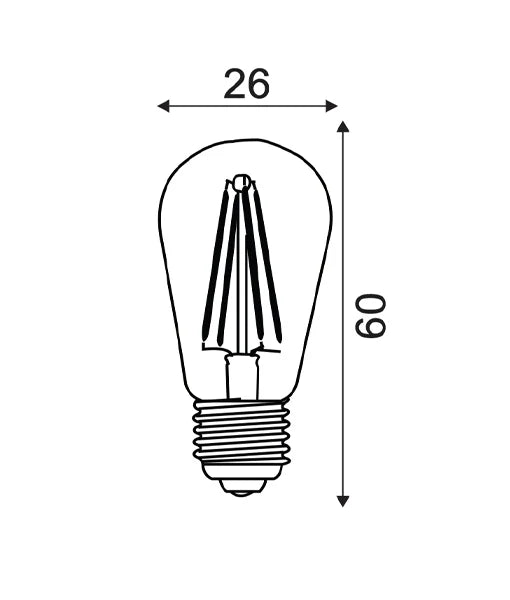 PILOT: LED Pilot Filament Clear ST26 Globe (3W)