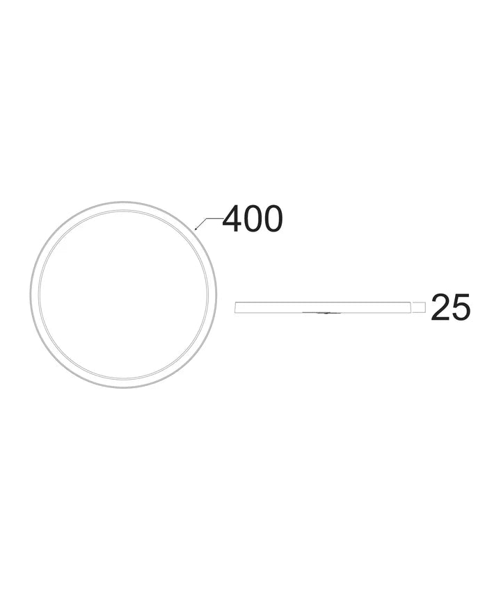 OYSTRI: LED Slim Tri-CCT Dimmable Oyster Lights IP54 IK03 - Diameter 400mm