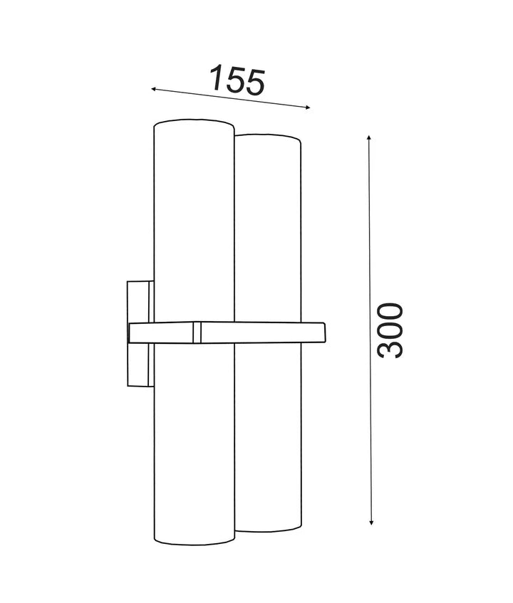 BRILLER: Exterior Black Up/Down Double Pillar Spot Light IP65