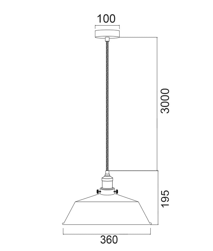 CEREMA: Interior White with Antique Brass & Black Highlight Angled Dome Pendant Light