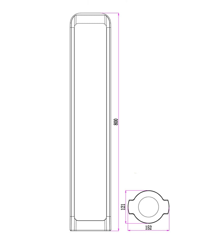 SEKER: LED Surface Mounted Bollard Lights IP65 - 800mm