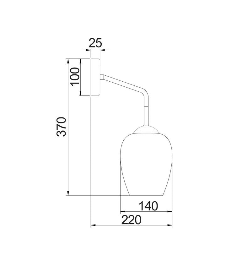 VINUM: Interior Wine Glass Shape with Chrome Colour Fading Effect Wall Light
