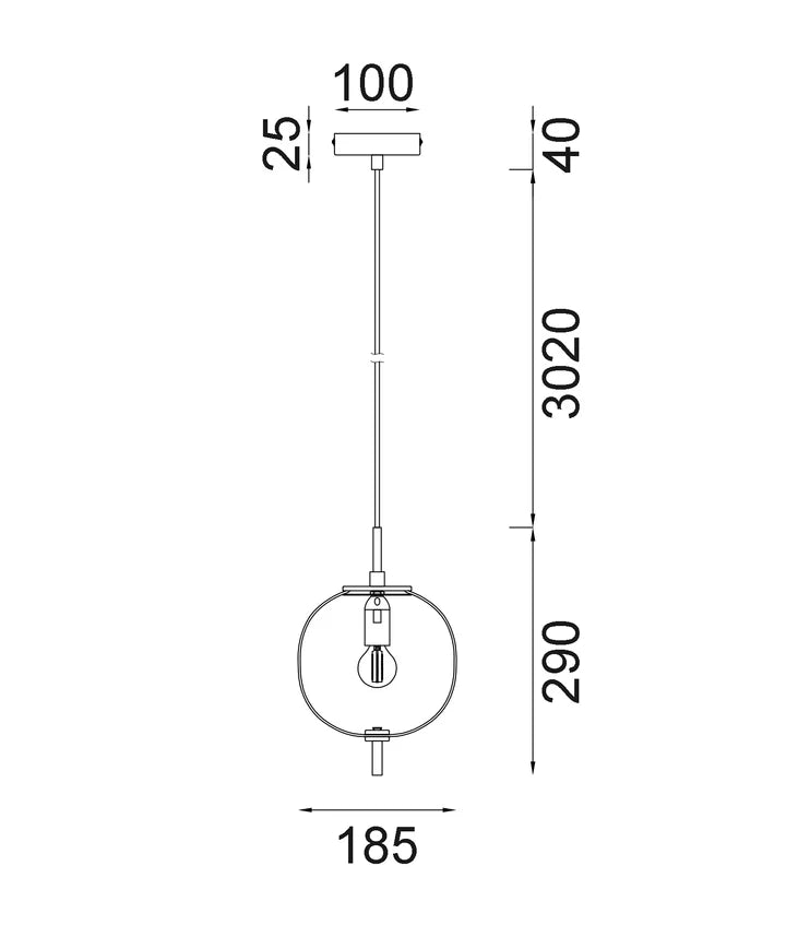 PINO: Interior Smokey Black Mirror Finish Glass Round Pendant Lights