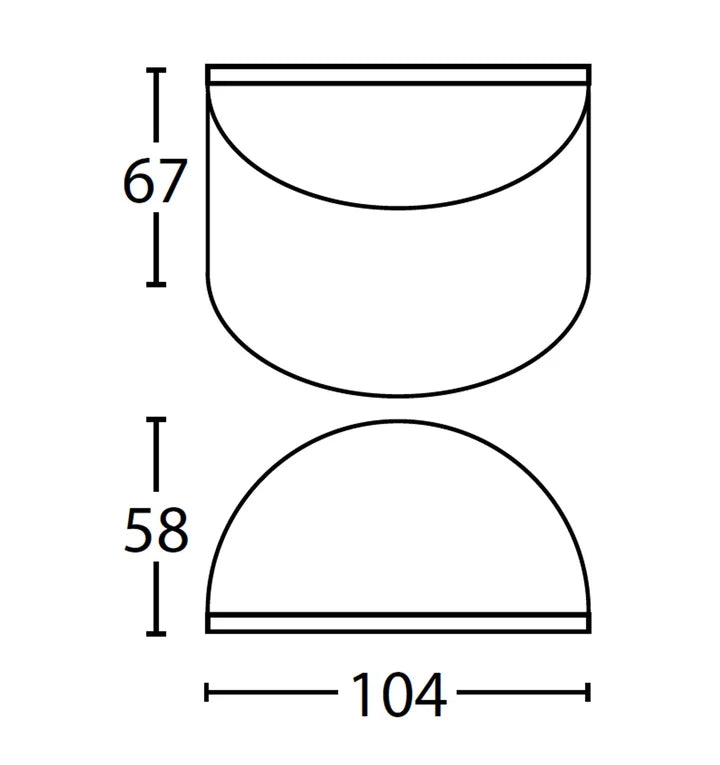 STE: Exterior 12V Matte Black Curved Surface Mounted Step / Wall Lights IP65 - Large