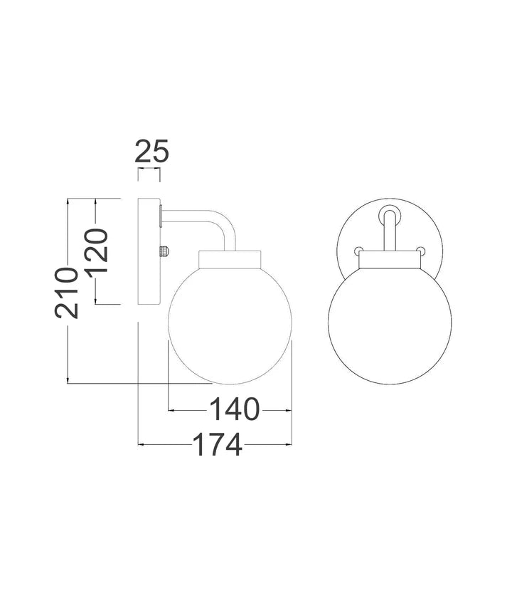 PALLA: Interior Single Sphere Alabaster with Brass Highlight Round Base Wall Light