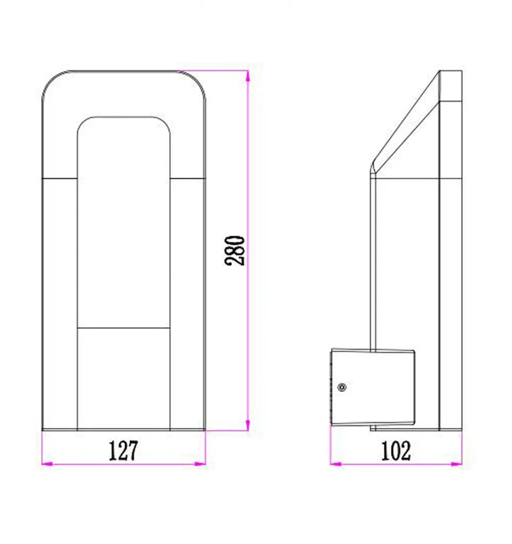 HATHOR: Exterior LED Dark Grey Rectangular Surface Mounted Wall Light IP54