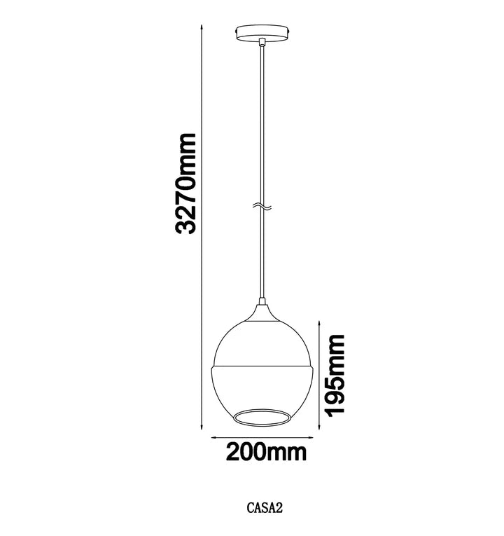 CASA: White With Amber Wine Glass Shape Pendant Light