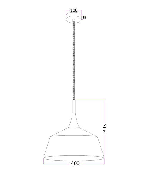 NORDIC: Modern Scandinavian Medium Dome Shape Steel & Wood Pendant Lights - White