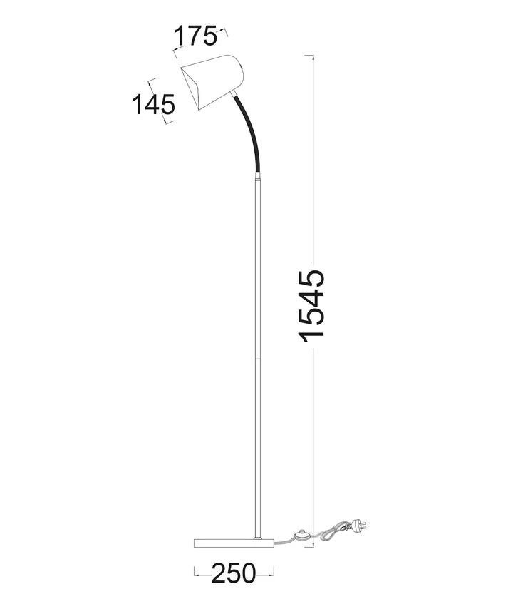 PASTEL: Scandinavian Iron Slim Floor Lamps - Matte Green