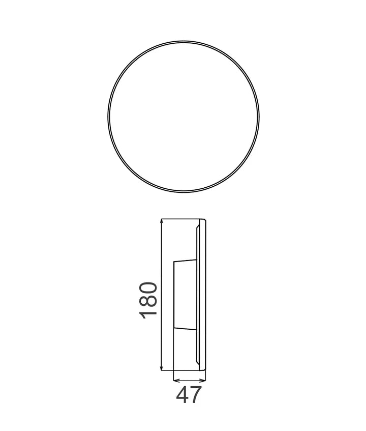 SHADOWTRI: Exterior LED Tri-CCT Round Backlit Wall Lights IP65 & IK08 (Diam: 180mm) White