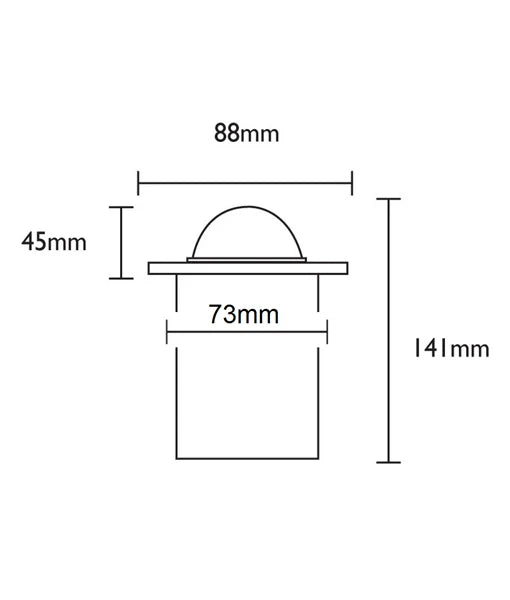 MR16 Recessed Inground Up Lights (Small Faceplate with Eyelid) IP67 (Cut out: Ø73mm)