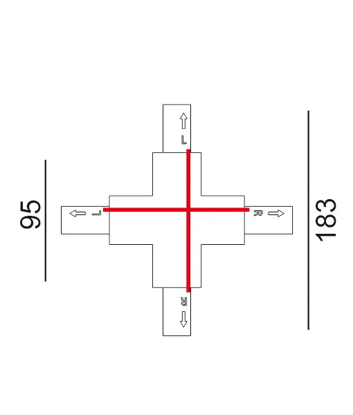 3 Wire 1 Circuit Universal Tracks, Connectors, End Cap & Live End - Connector Cross-Piece BLACK