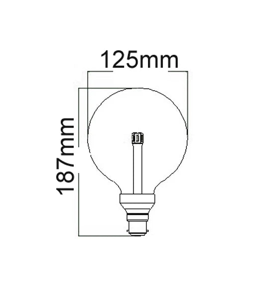 G125 LED Globes Clear Diffuser (6W) - Options: E27 5000K