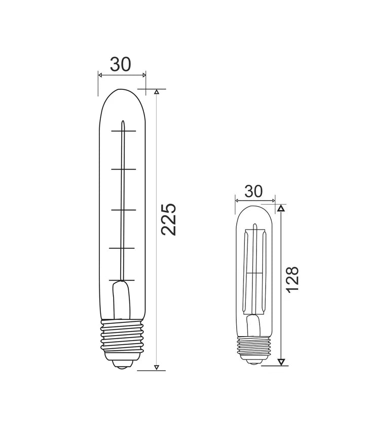 T30 LED Filament Dimmable Globes - 128mm