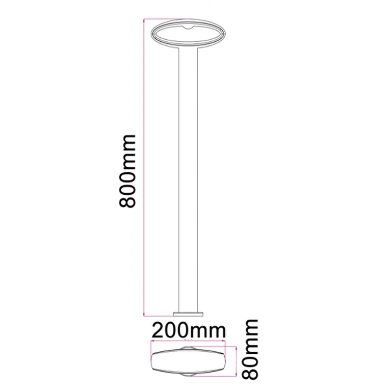 Horus LED Surface Mounted Open Oval Bollard Lights IP54 - 800mm