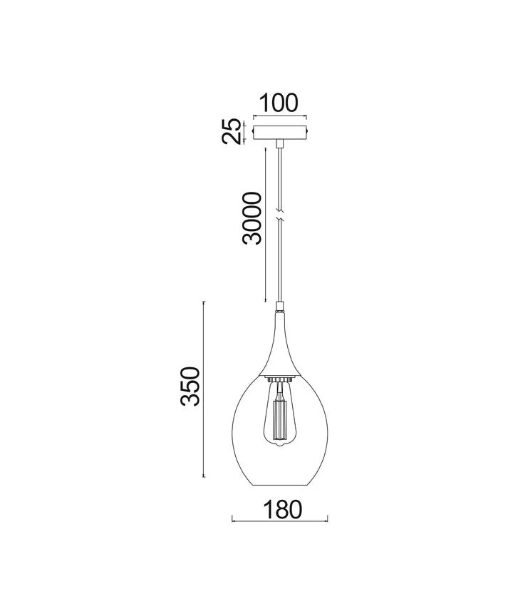 BROTE: Retro Interior Mirror Finish Smokey Black Wine Glass Shape Pendant Lights