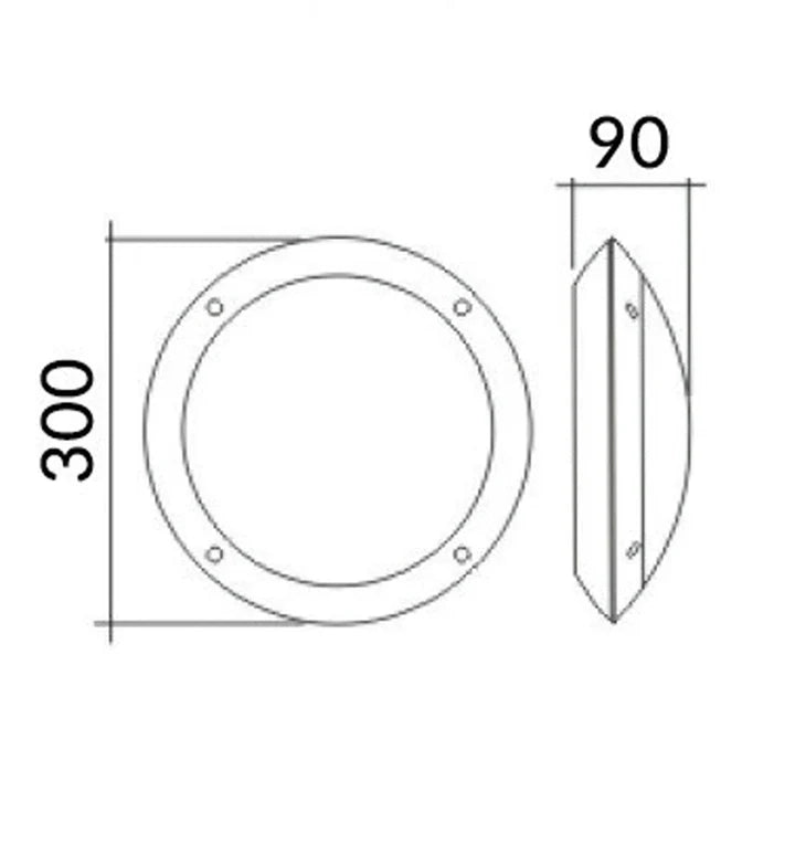 BULK: Round LED Bulkhead Lights IP66 IK10 - Black