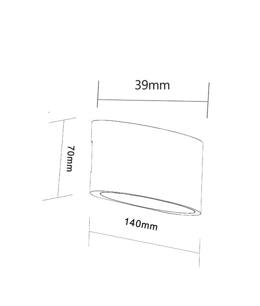 TAMA: LED Exterior Surface Mounted Curved Up/Down Wall Lights IP54 - Black