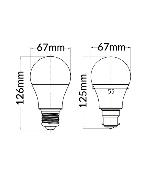 GLS LED Globes Frosted Diffuser (15W) - Options: B22 5000K