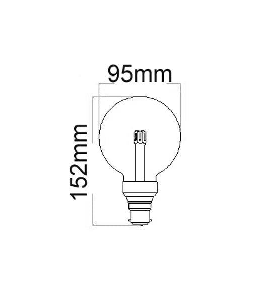 G95 LED Globes Clear Diffuser (6W) - Options: E27 5000K