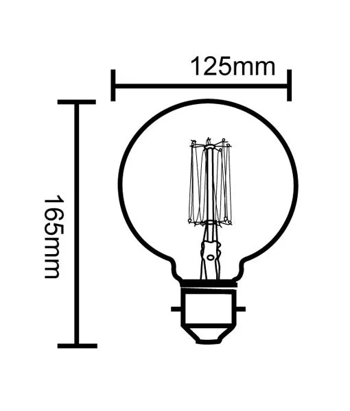 G125 Carbon Filament Globes - Socket: E27