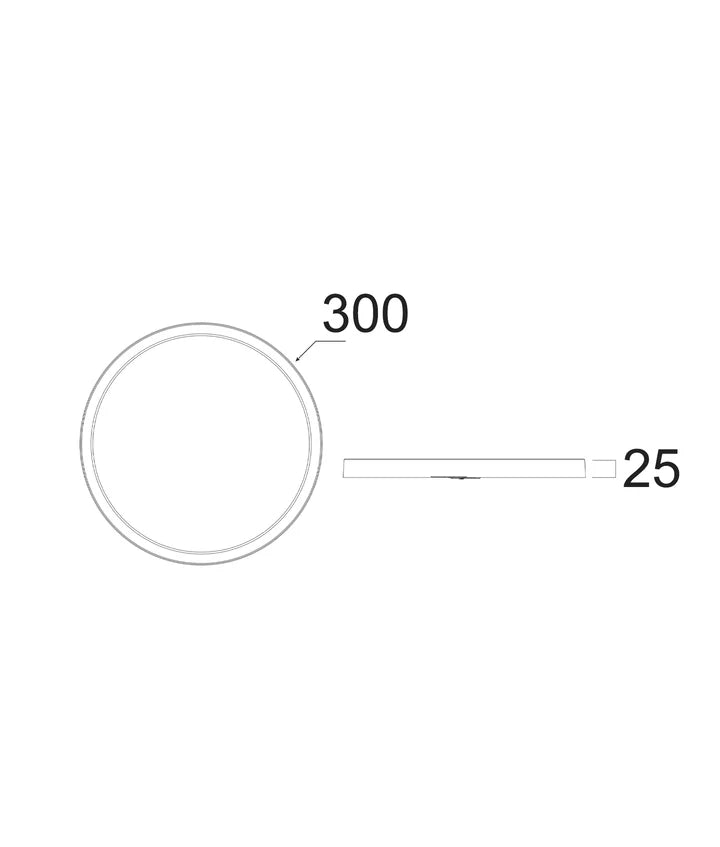 OYSTRI: LED Slim Tri-CCT Dimmable Oyster Lights IP54 IK03 - Diameter 300mm