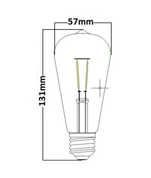 ST57 LED Filament Globes (4W) - Options: ES (E27)