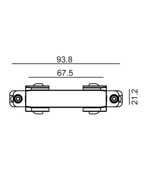 4 Wire 3 Circuit Universal Tracks, Connectors, End Cap & Live End - Connector Mini Straight BLACK