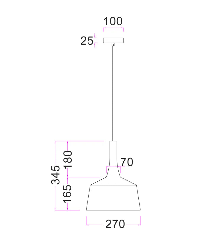 OXIDO: Interior Rustic Brown with Travertine Highlight Angled Dome Pendant Light - OD 270mm