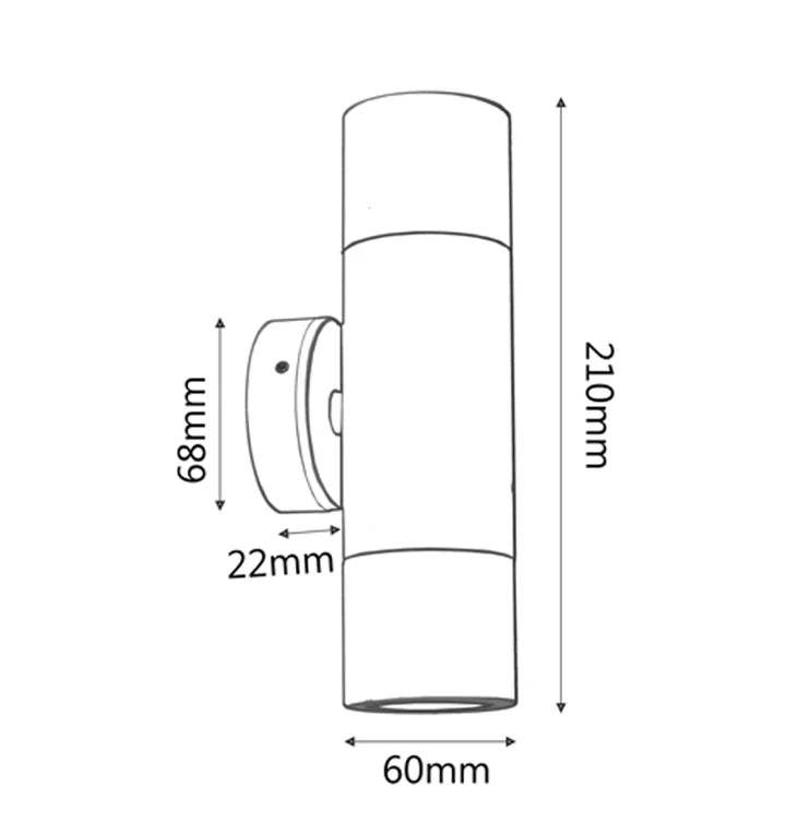 MR16 Exterior Wall Pillar Spot Lights (White Aluminium) IP65 - Up/Down