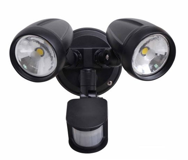 3A Lighting 30W Double LED Spotlight with Motion Sensor - Tri-Colour (AC4202BK) - Black