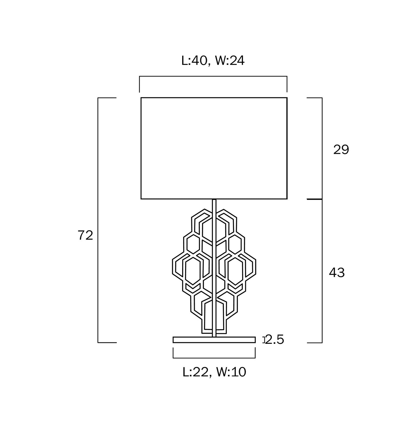 Akron Table Lamp Large-White