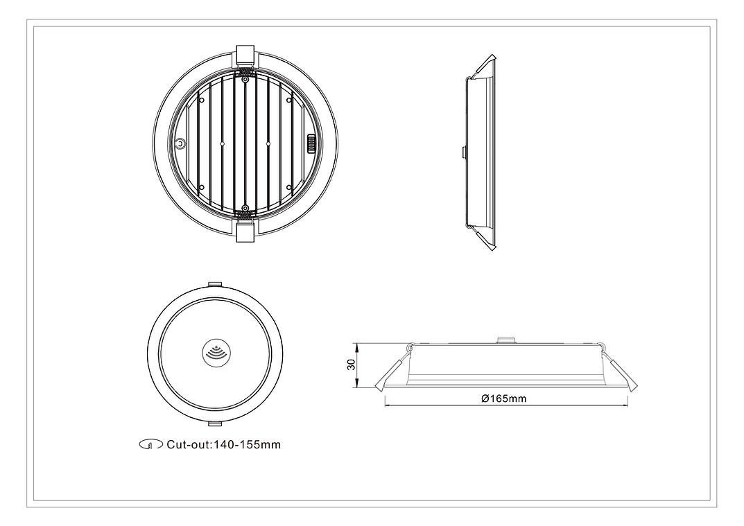 3A AL5009 15W PIR Sensor Downlight