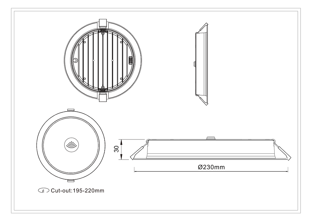 3A AL5011 24W PIR Sensor Downlight