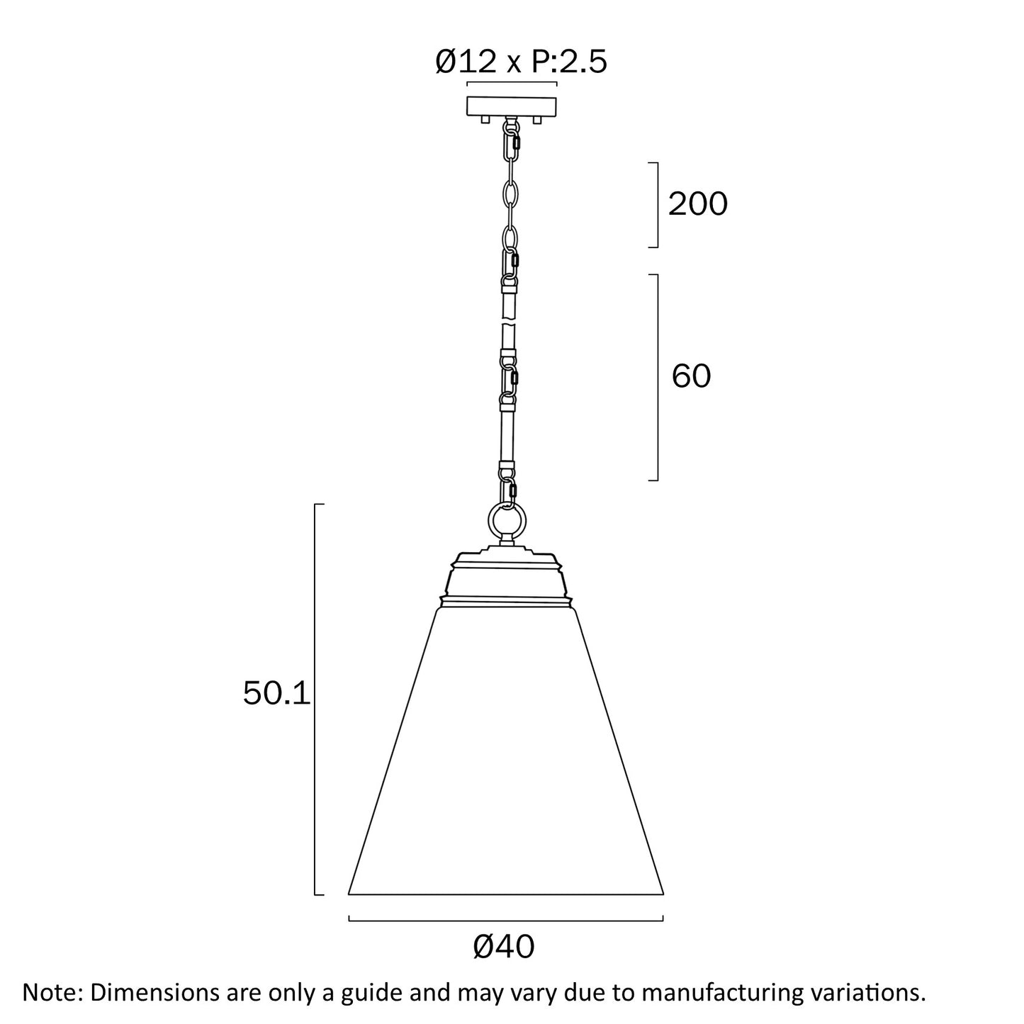 Brine 40 Pendant Light - Black