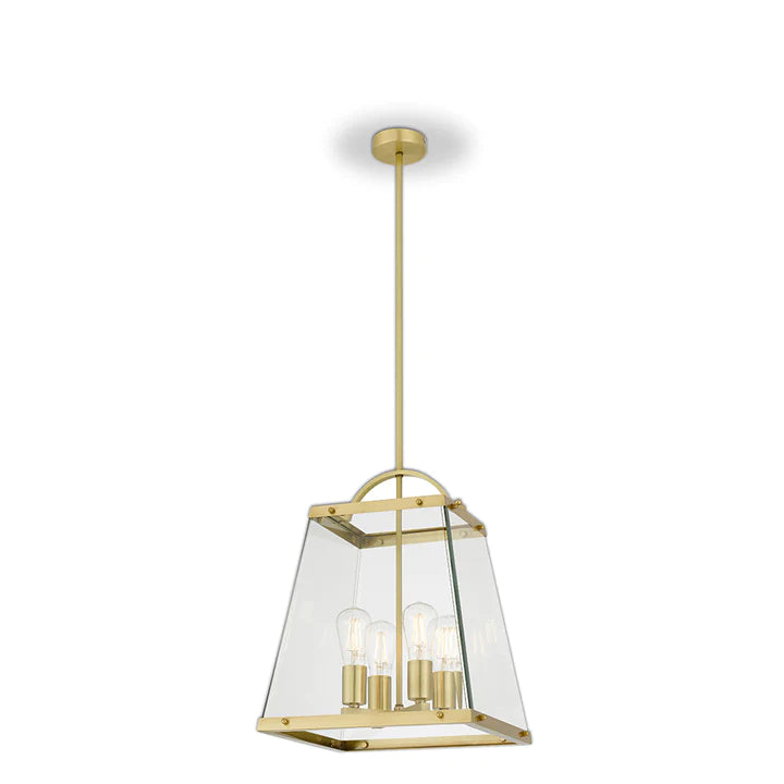 Telbix COLAIR 4 Lights Solid Brass Pendant(Brass)