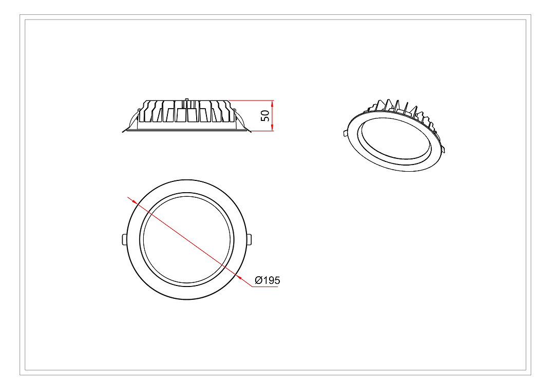 3A 20W DL2005 IP54 Downlight- White