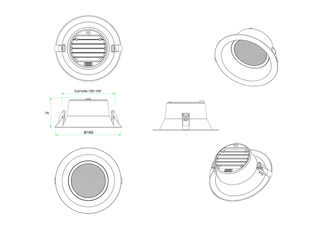 3A Anti-glare DL2008 20W Downlight- White