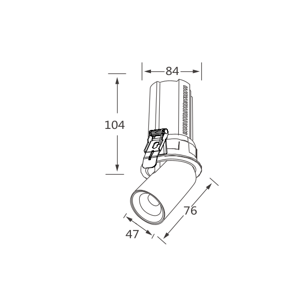 3A Retractable DLV324-White-7W Downlight