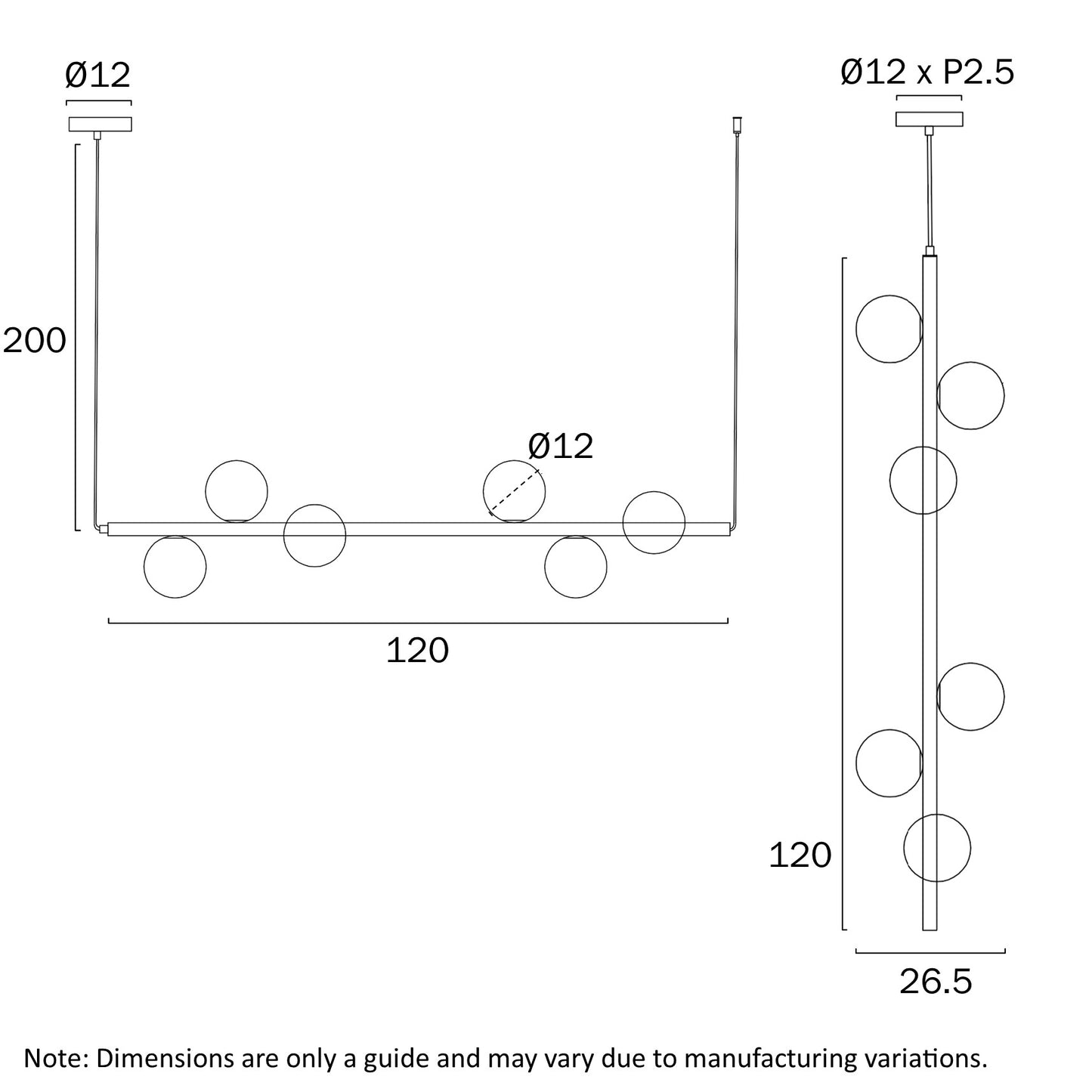 Elson 6 Light Pendant Antique Gold-Opal Matte