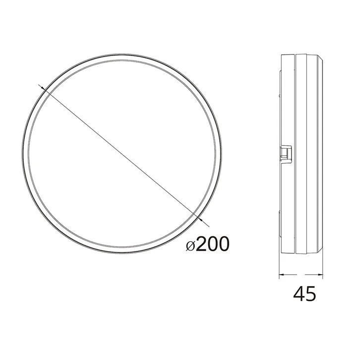 Hector-200 IP65 LED Ceiling Light - Black