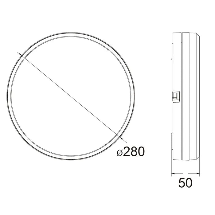 Hector-280 IP65 LED Ceiling Light - Black