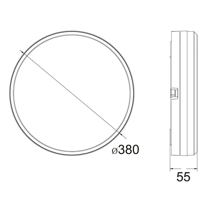 Hector-380 IP65 LED Ceiling Light - Black