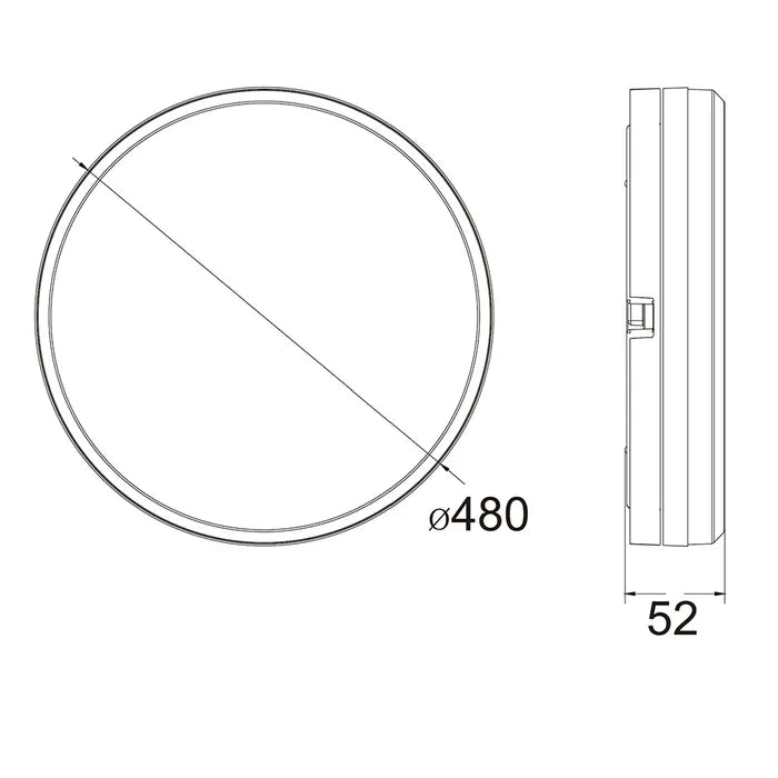 Hector-480 IP65 LED Ceiling Light - White