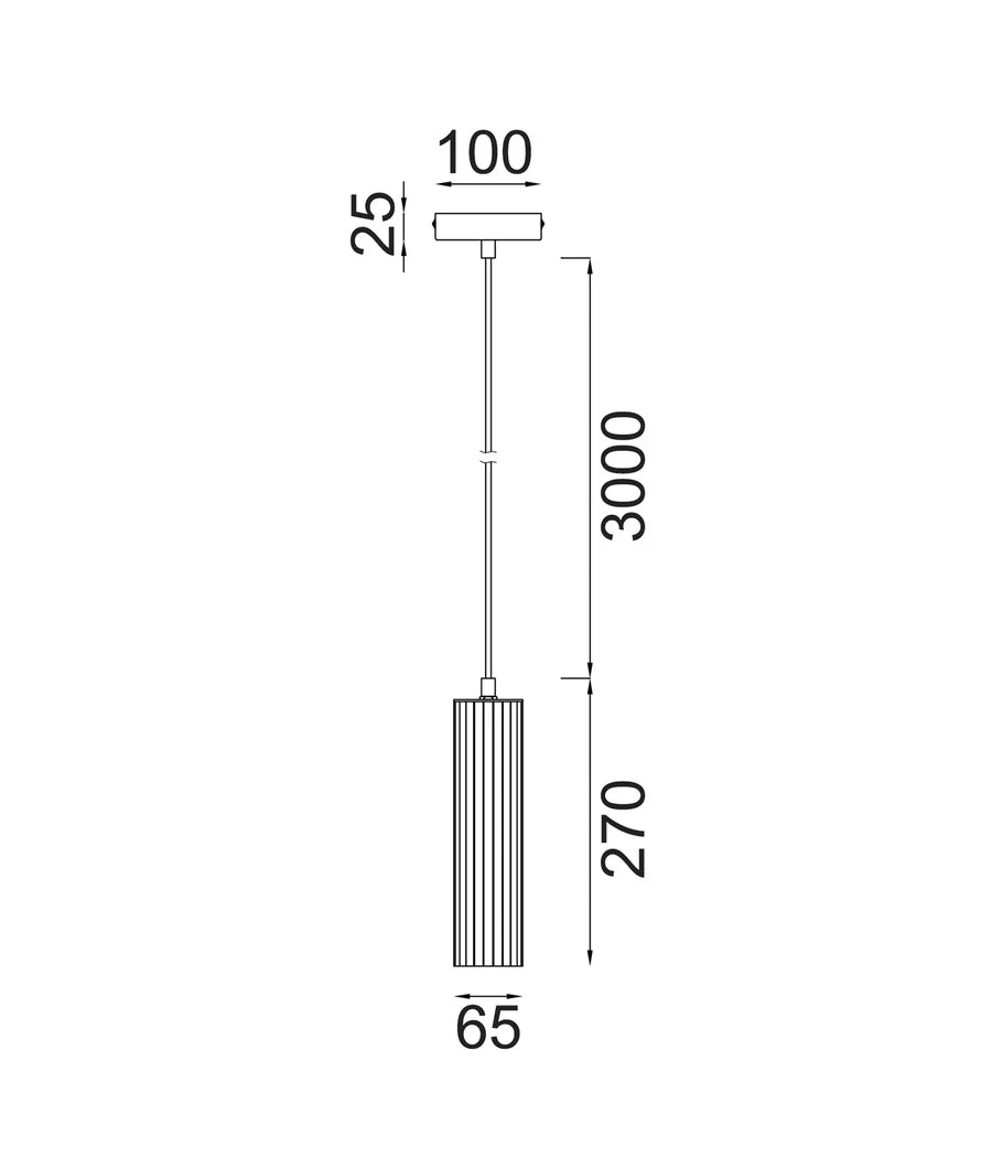 Kolonne Interior GU10 Ribbed Cylinder Pendant Lights- Black