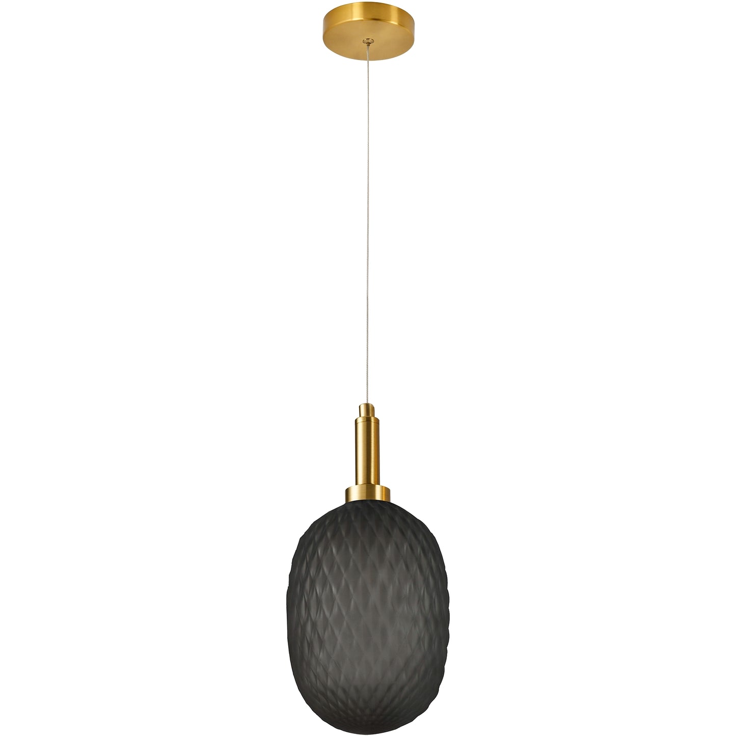 Calibo Lark Diamond Pattern 150mm Glass Pendant - Smoke