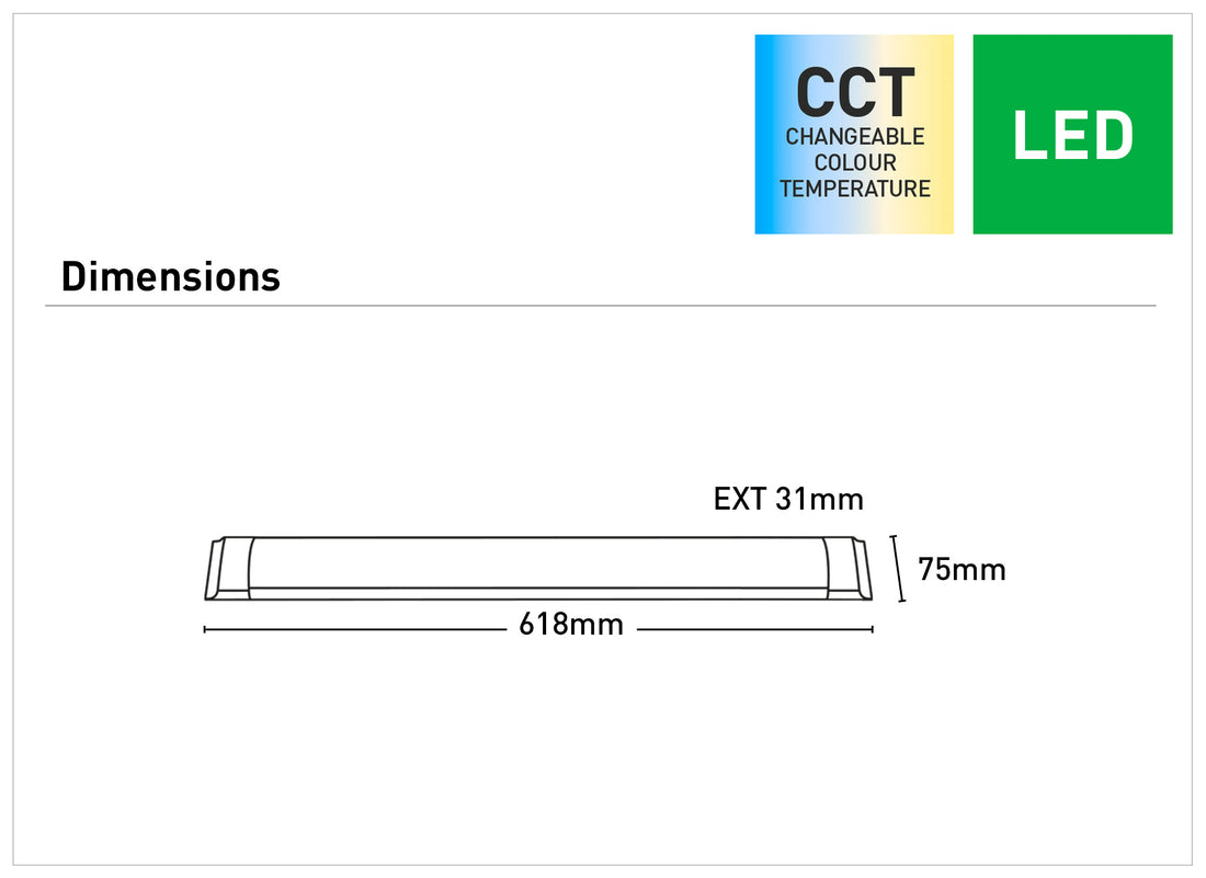 Neo 28W LED CCT Batten Light