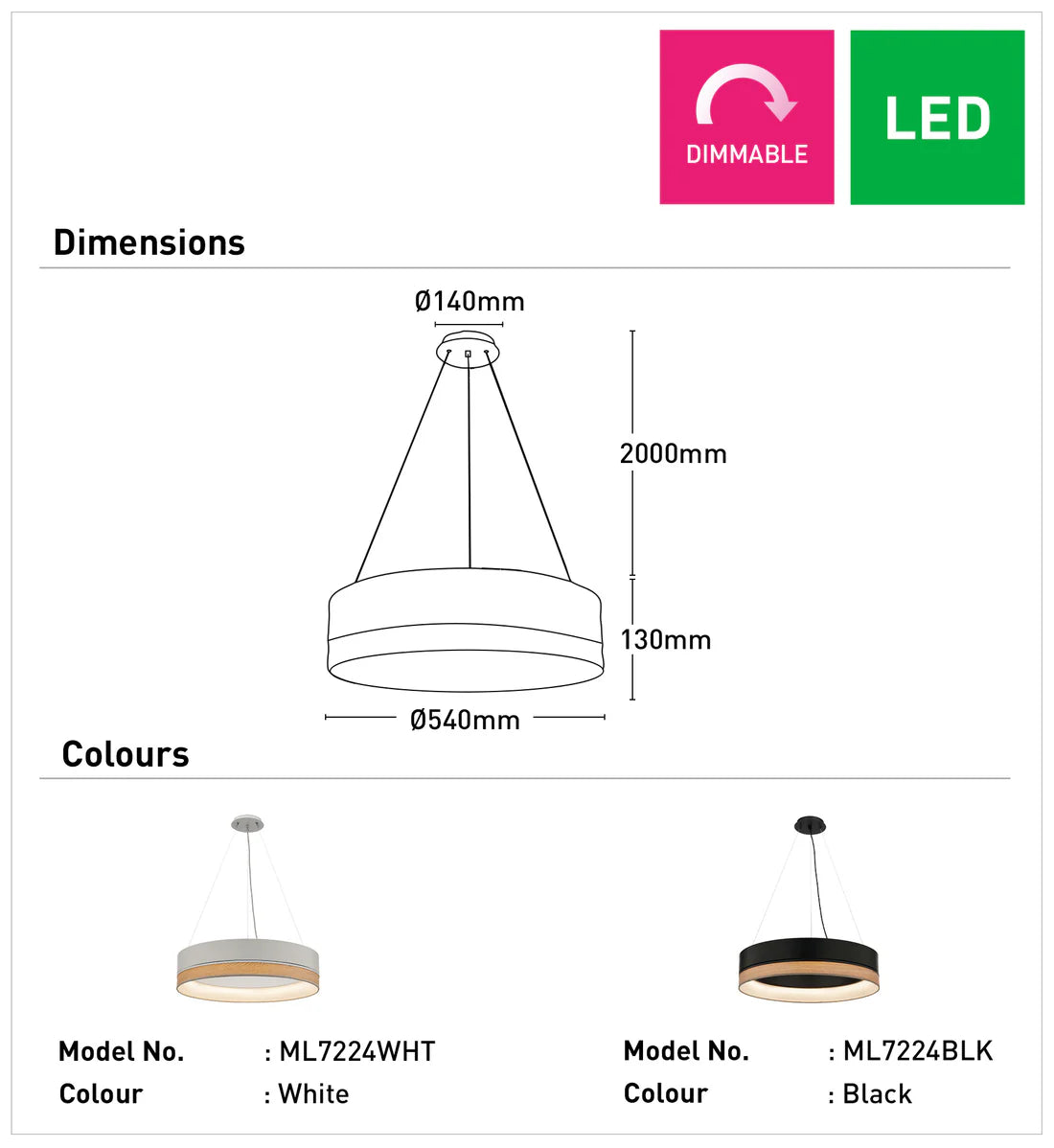 Fitzgerald 1Lt LED Pendant Light-White