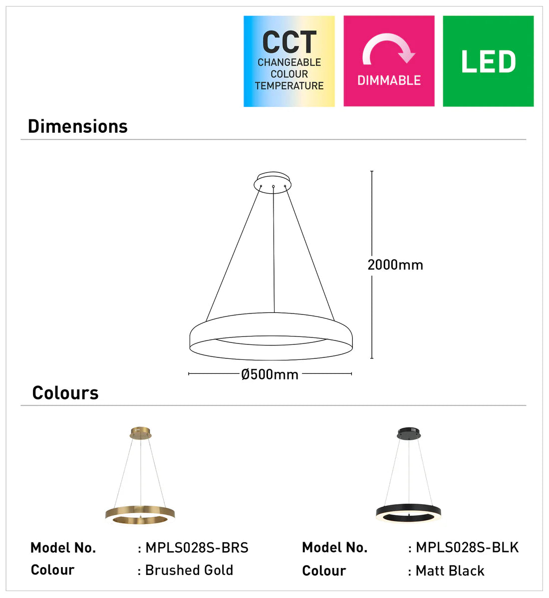 Medine 1Lt Small LED with Remote Pendant Light-Brass